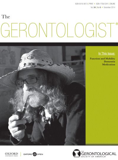 cover page of The Gerontologist Volume 54 No. 6