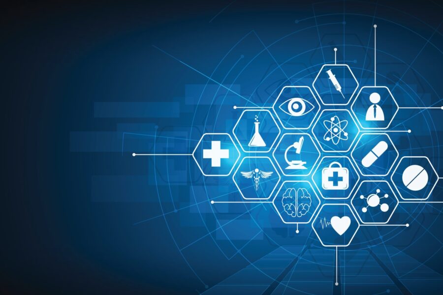 honeycomb layout of various medical symbols