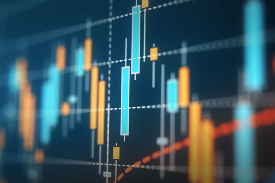 line graph on a screen