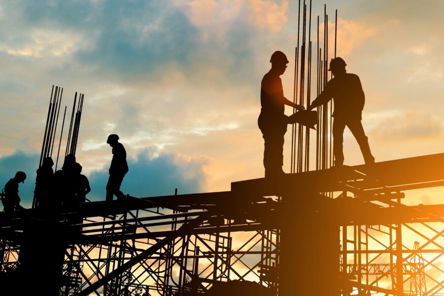 people workin at a construction site
