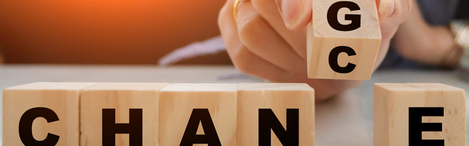 hand holding a block for the word chance to change