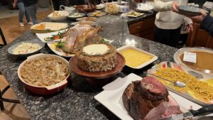 Food at thanksgiving dinner