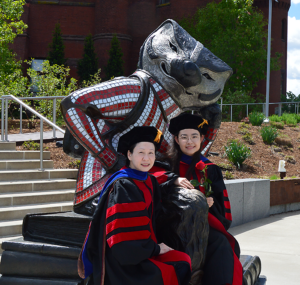 Ao and Jiaoyang after Hooding Ceremony