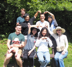 lab group on hike at Devil's Lake
