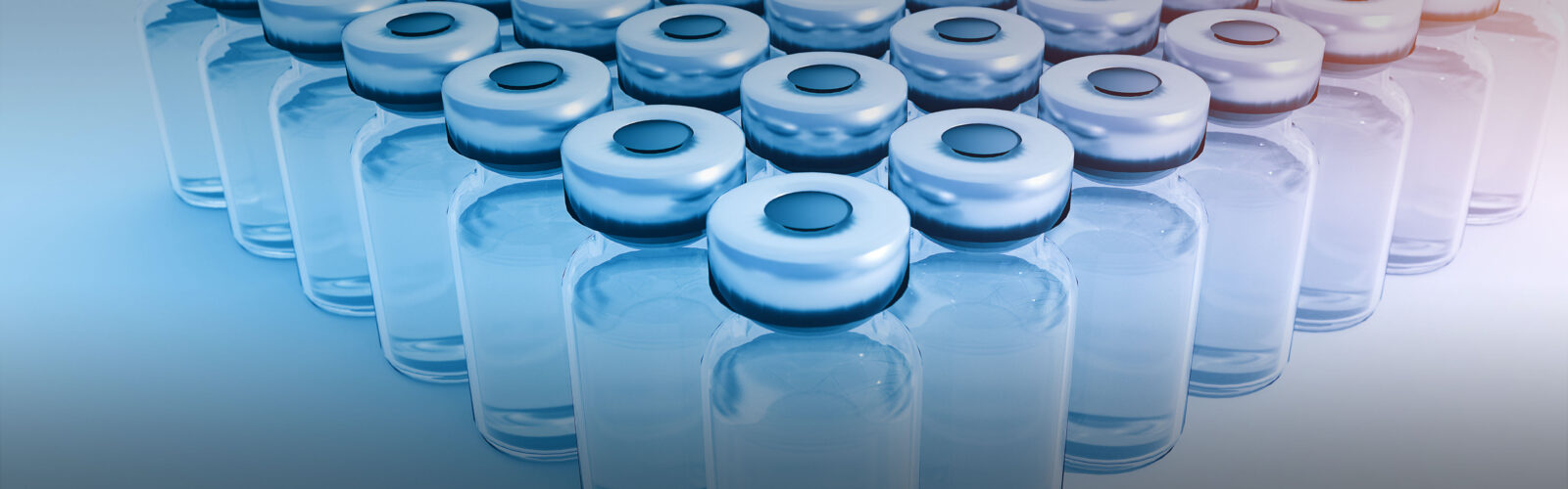 a group of medication vials