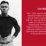 1920 Leo Butts image in football uniform. Butts was the first black graduate of the SOP