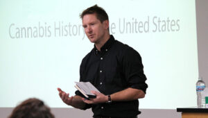 Lucus Richert giving a presentation