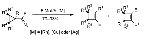 Graphical abstract image for Tang pub "Synthesis of Cyclobutenes by Highly Selective Transition-Metal-Catalyzed Ring Expansion of Cyclopropanes"