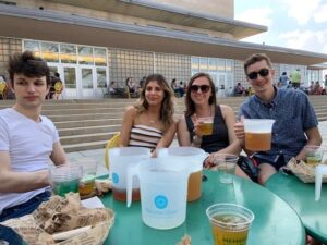 Wenthur lab members drinking at the Terrace