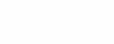 white ALSAM Foundation logo