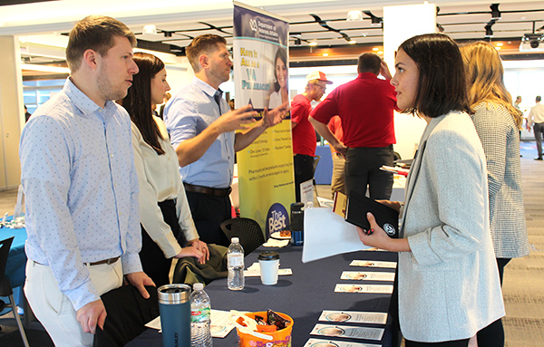 The annual career fair provides an opportunity for students to meet and interact with potential employers.