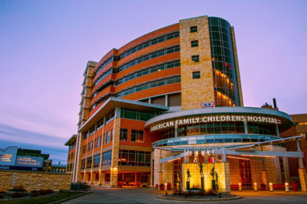 Street view of the American Family Children's Hospital