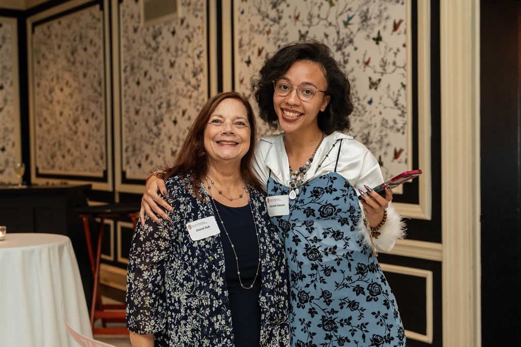 Cheryl Dull and Dakotah Eveans pose for a photo.