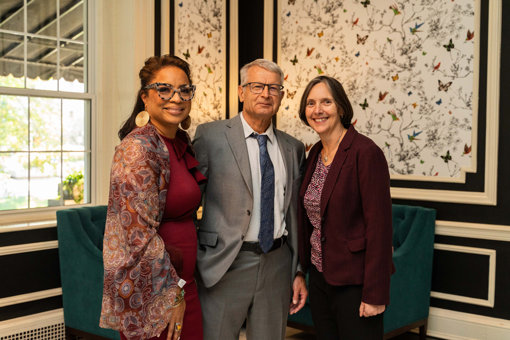 Yolanda Tolson, Evgenyi Shaelev, and Lynne Taylor pose for a photo.