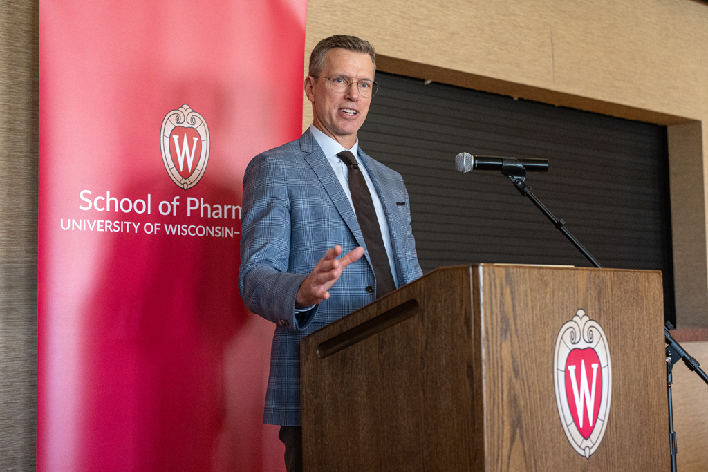 Scott Haugen speaks at a podium