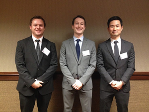 First-place team members were UW-Madison students representing South Central AHEC: (left-right) Ryan Miller (UW-Madison, pharmacy), Matthew Shanahan (UW-Madison, medicine), and P. Chulhi Kang (UW-Madison, medicine).