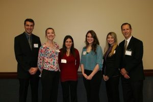 First-place team members were UW-Madison students representing Northeastern AHEC (left to right): Justin Meyers (UW-Madison, medicine), Hillary Kirking (UW-Madison, nursing), Frances Goglio (UW-Madison, veterinary medicine), Torie Grover (UW-Madison, pharmacy), and Paria Sanaty Zadeh (UW-Madison, pharmacy). Team members are joined by Marty Schaller, Executive Director at Northeastern WI AHEC (far right)