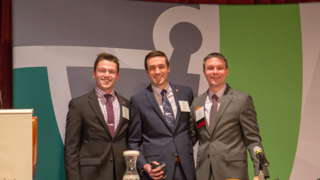 Connor Hanson, Eric Friestrom, Nick Olson on-stage together
