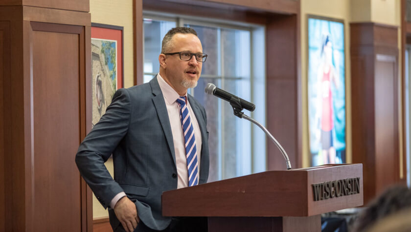 Gavin Arteel speaking at the 2019 PharmTox breakfast