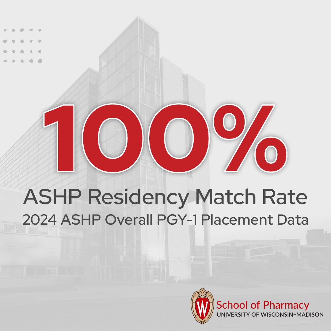 UW-Madison School of Pharmacy achieves 100% ASHP Residency Match Rate in 2024