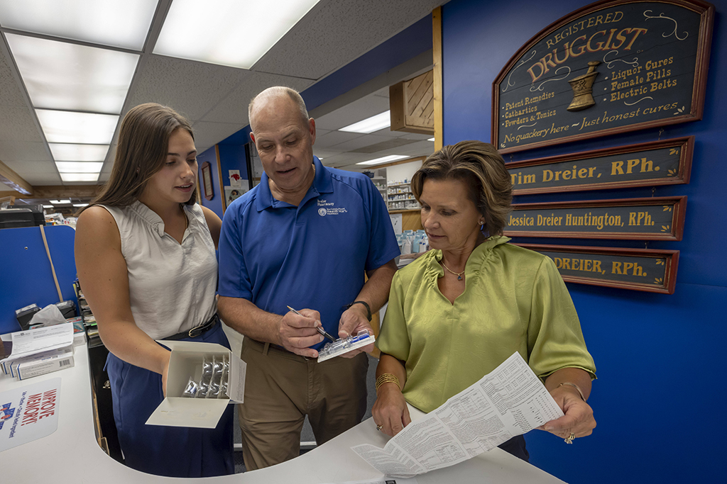 Avery Dreier, Tim Dreier, and Jessica Dreier-Huntington discuss a medication