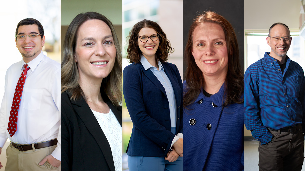 Ed Portillo, Kate Rotzenberg, Paula Voorheis, Beth Janetski, and Tim Bugni portraits