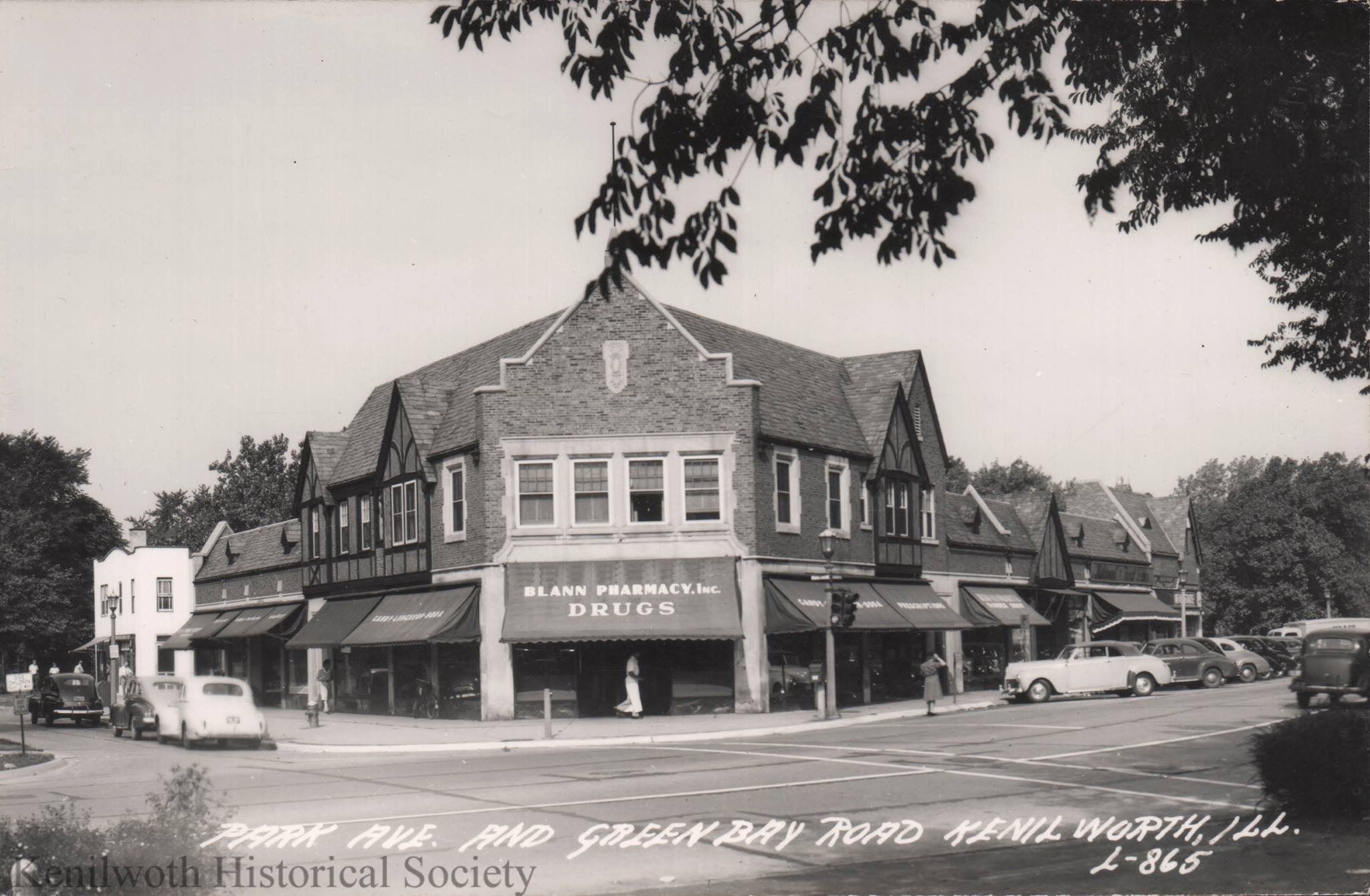 Blann's Pharmacy, a black and white photo
