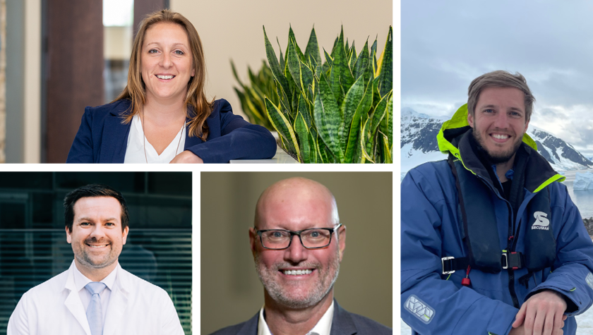Alumni who submitted Spring 2024 class notes, including Sharon Faust, Tyler Liebenstein, Steve Rough, and Gregory Sitter.