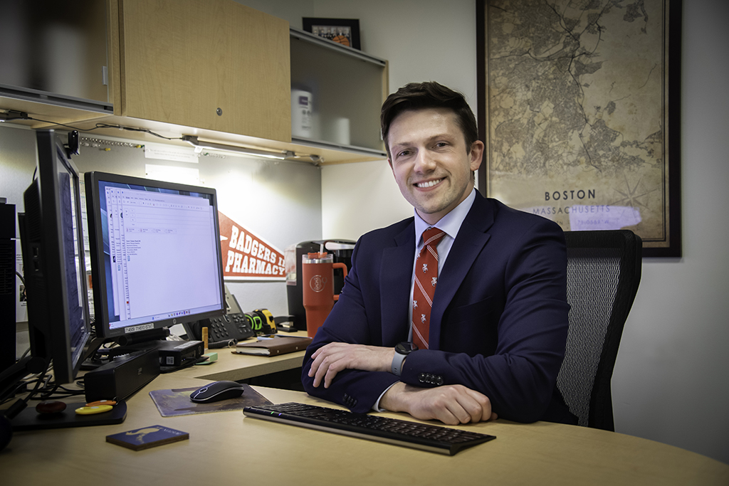 Connor Hanson portrait at his desk