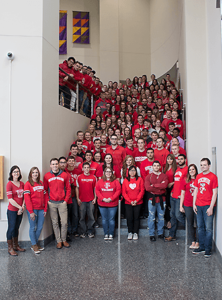 DPH-1 students wear red in honor of their classmate Ethan Van Cuyke.