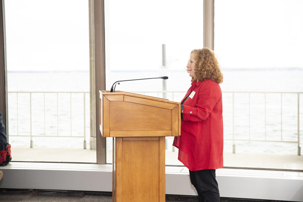 UW Chancellor Jennifer Mnookin speaks at the Fall 2022 Scholarship Brunch. | Photo by Ingrid Laas