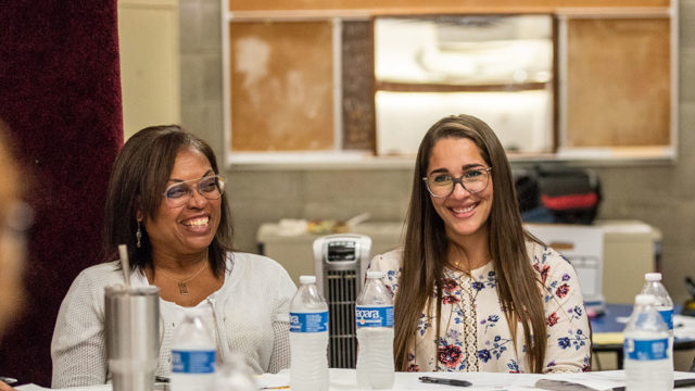 Eva Vivian and Beatriz Jimenez Cadilla at Peers Empowering Peers training at Cavalry Baptist Church in Milwaukee.