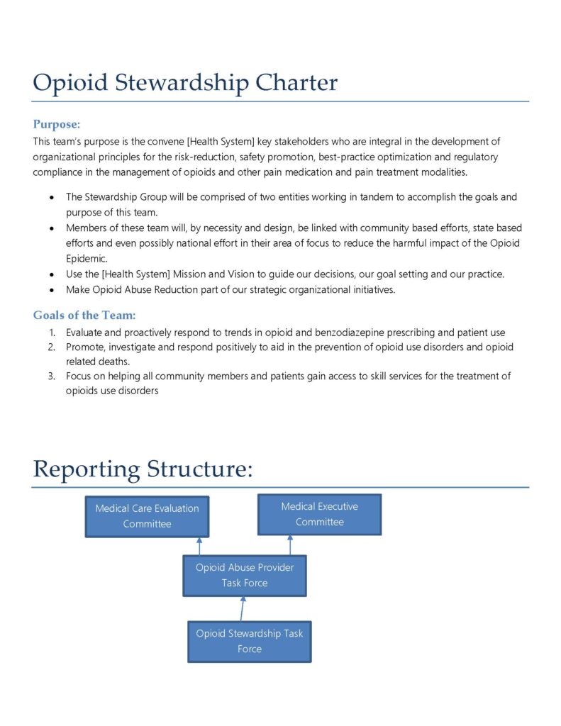 Thumbnail preview of example Opioid Stewardship Charter