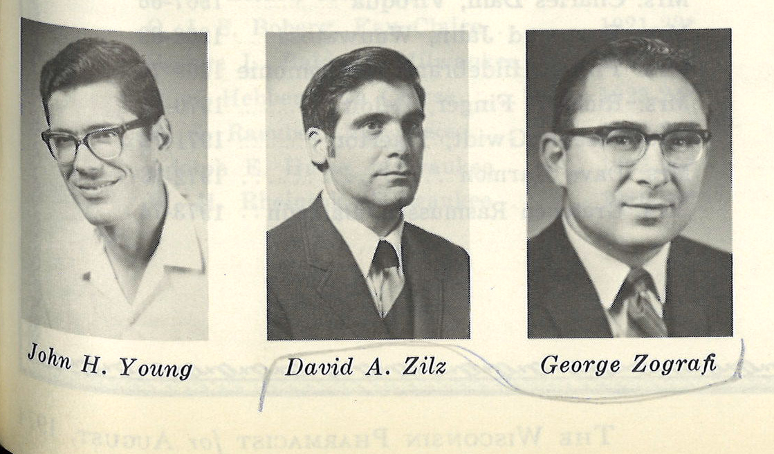 Black and white portraits of John Young, David Zilz, and George Zografi