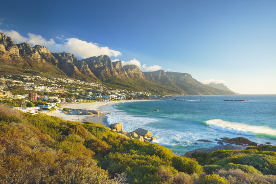 Photograph of coast and Twelve Apostles mountain in Camps Bay, Cape Town