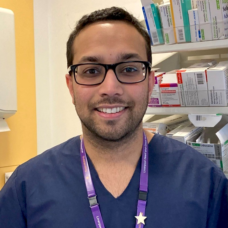Portrait of Mr. Pavan Goel, Senior Clinical Pharmacist, Education and Training Lead, and Honorary Clinical Lecturer from Liverpool, England