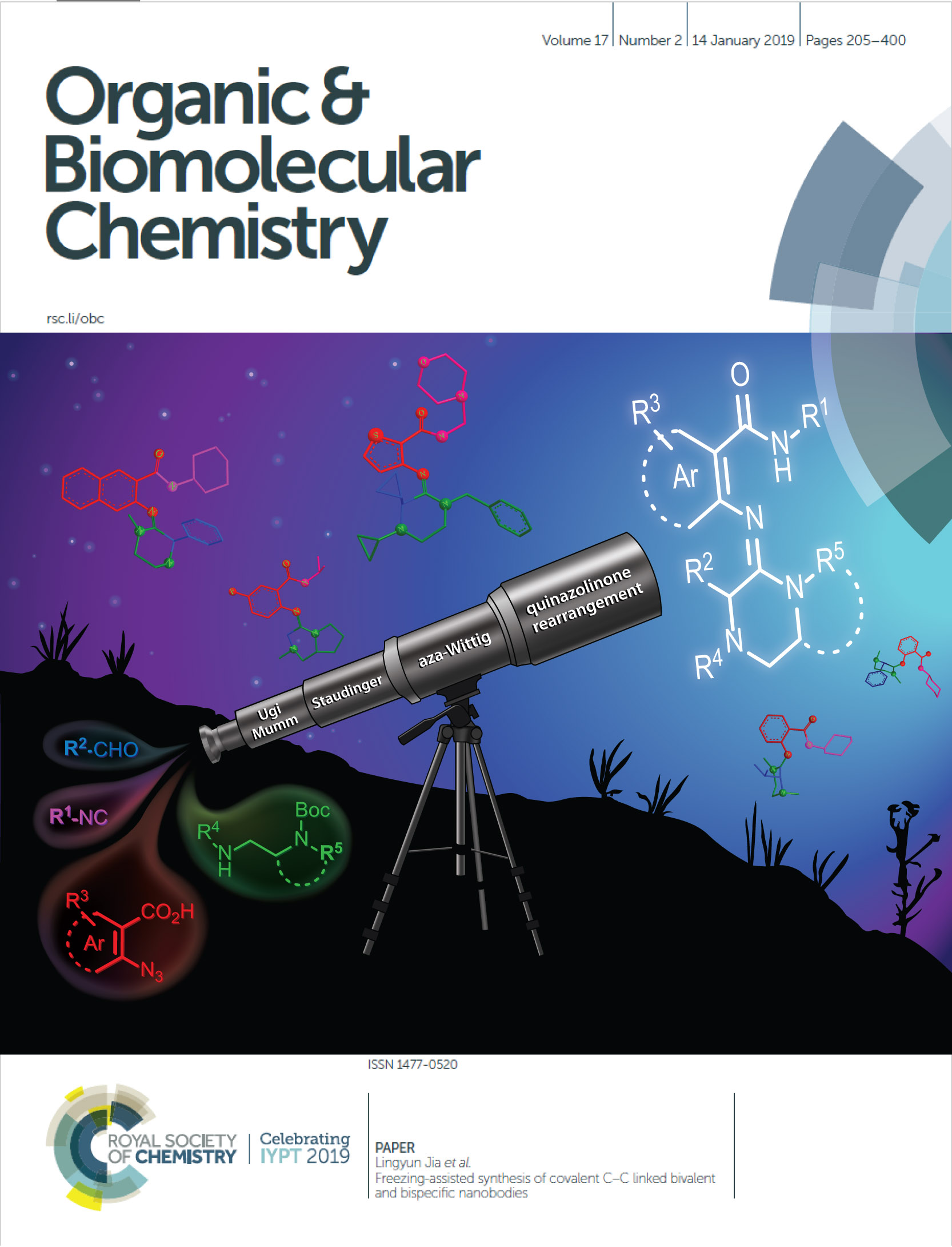 Organic & Biomolecular Chemistry journal volume 17 Number 2 cover