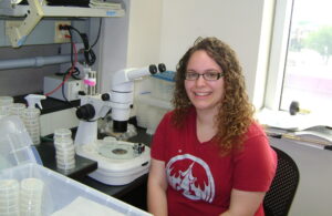 Heidi Reamer in the lab