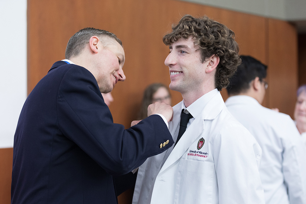 Jacob Deheck receives his pin at the 2024 pinning ceremony