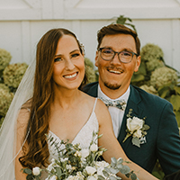 Katie Kuecker and her new husband on their wedding day