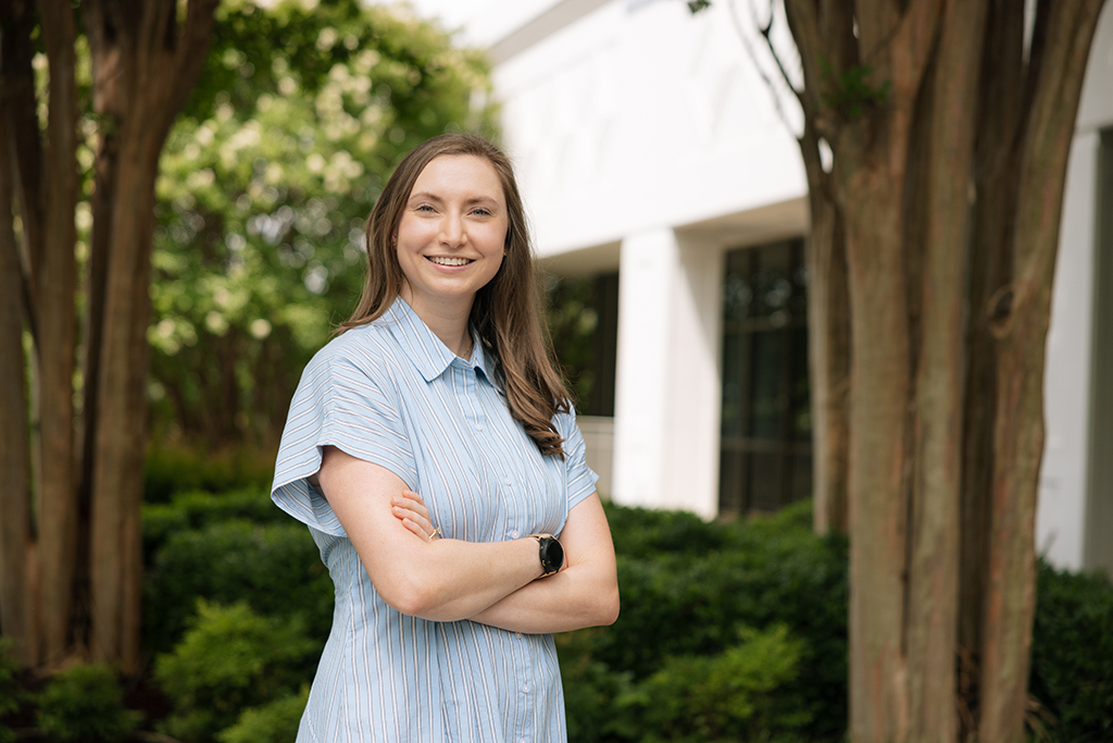 Miranda Murray poses outside of Vanderbilt