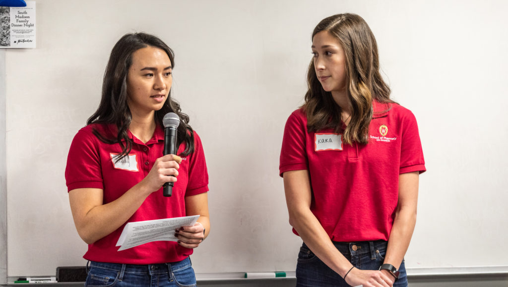 Shelby Koen and Kara Mudd presenting.