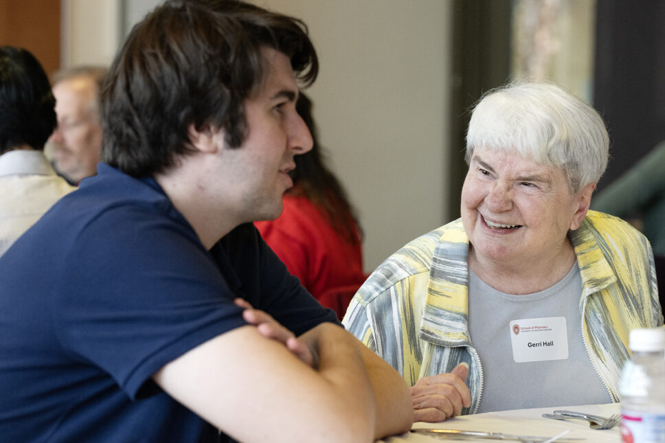 PharmD students speak with donors.