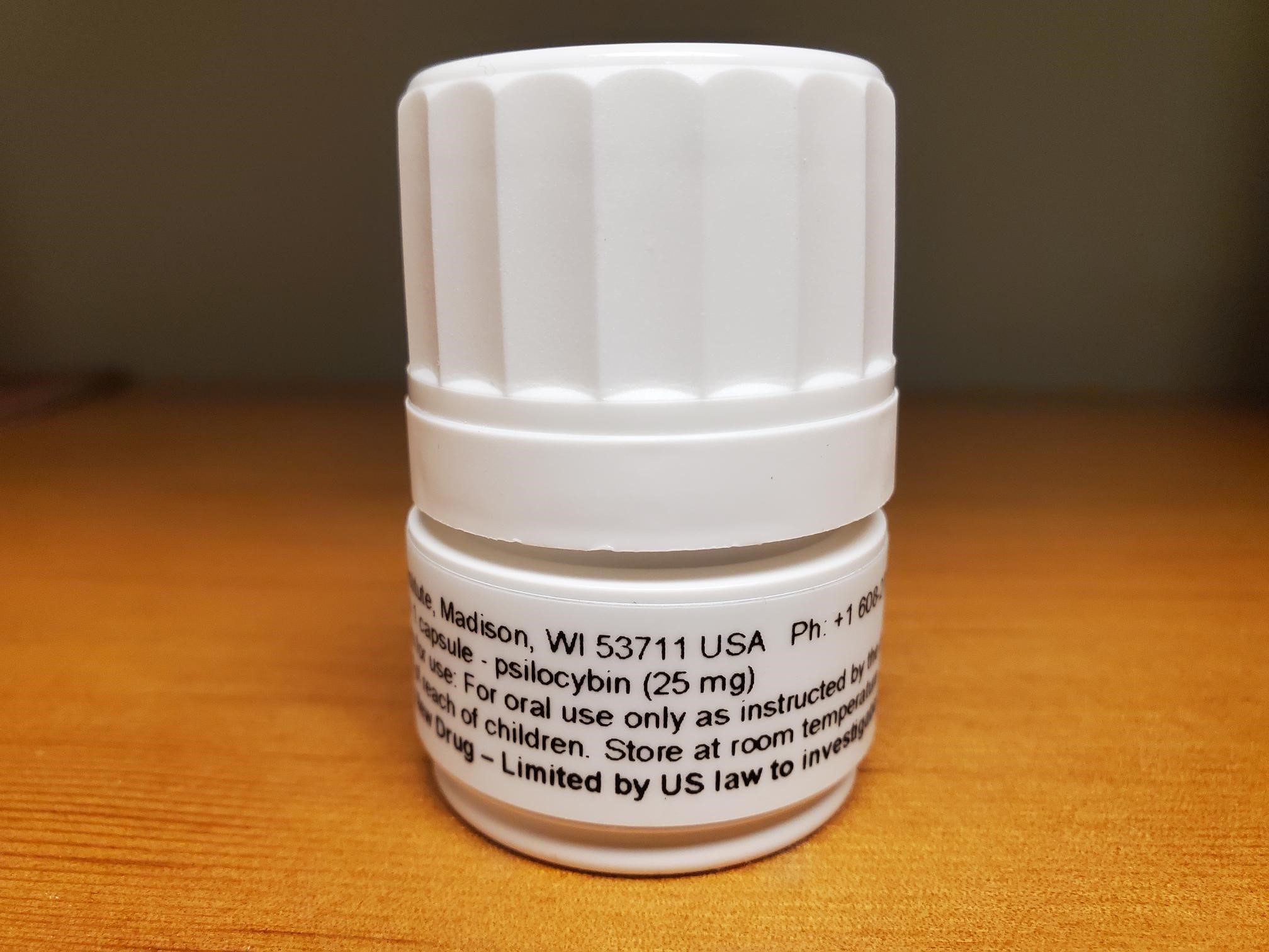 A bottle labeled psilocybin