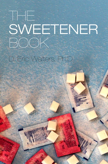 Cover for The Sweetener Book featuring sugar cubes and sweetener packets