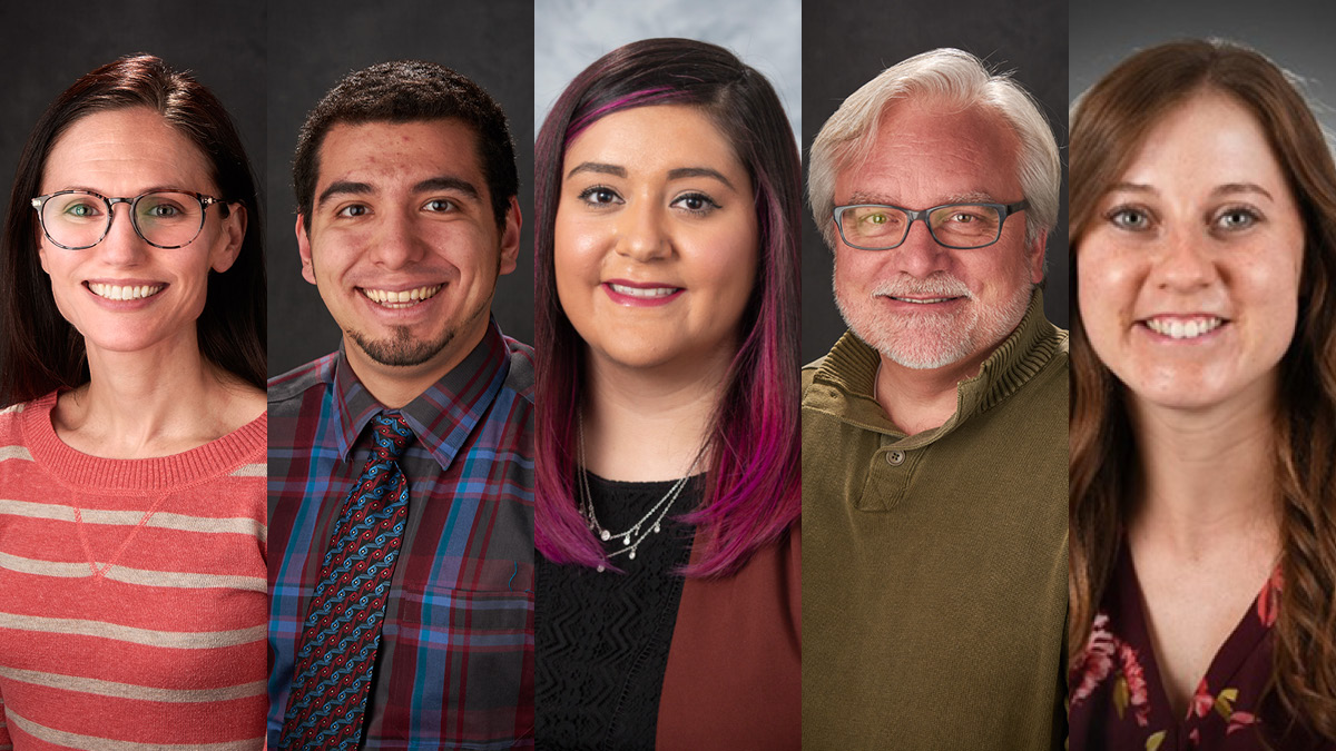 Casey Gallimore, Ed Portillo, Marina Maes, Jeff Johnson, and Emma Hickmann portraits