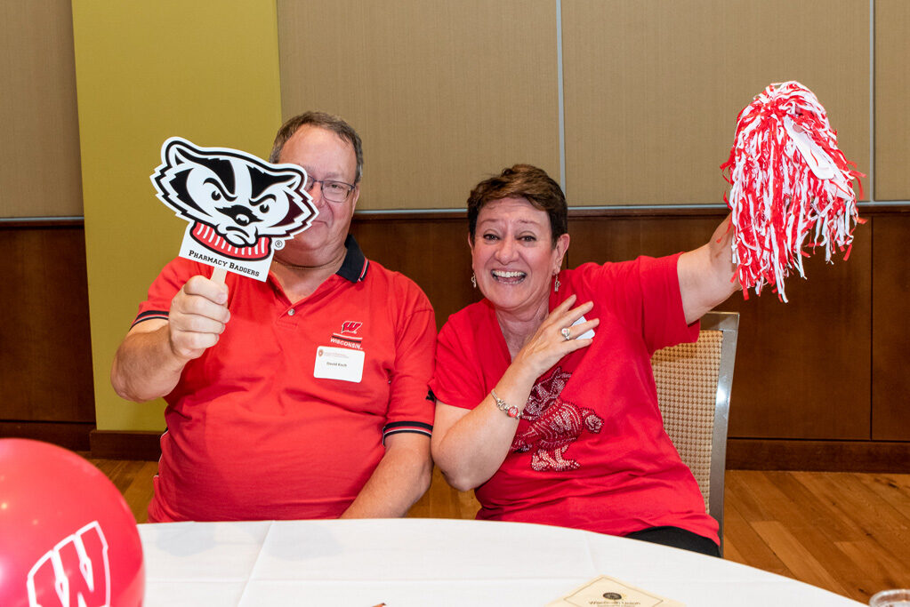 David and Mary Koch smile with Badger gear.