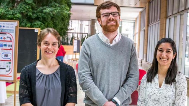 2017 Discovery Challenge winners. From left: Sarah Neuman, Ryan Clark, Naomi Biok Not pictured: Qinjingwen Cao