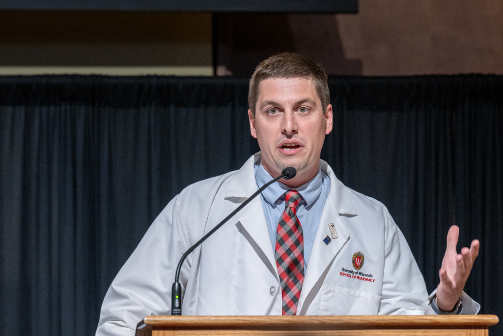 Mike Raschka speaks into a microphone