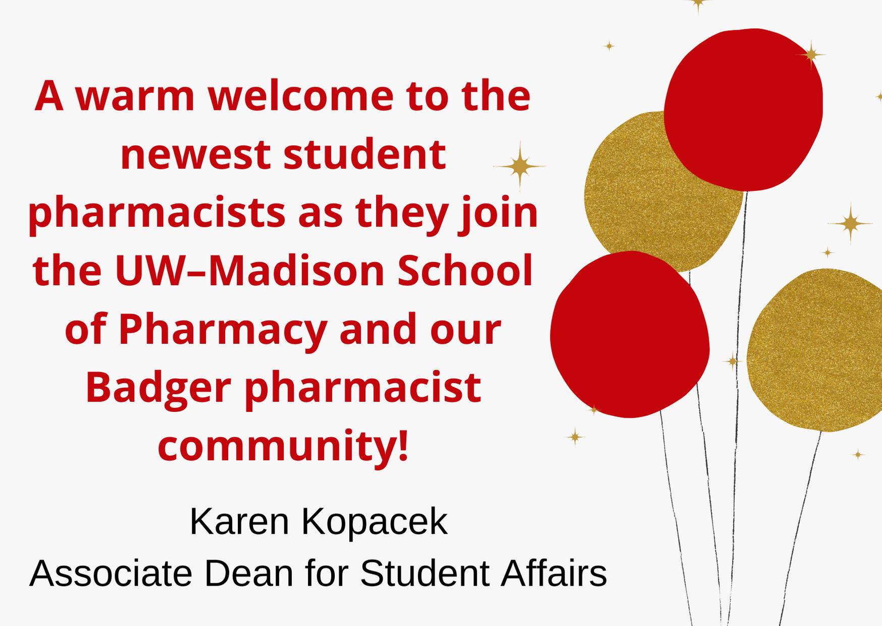 note from Karen's Kopacek for the White Coat ceremony to the class of 2024